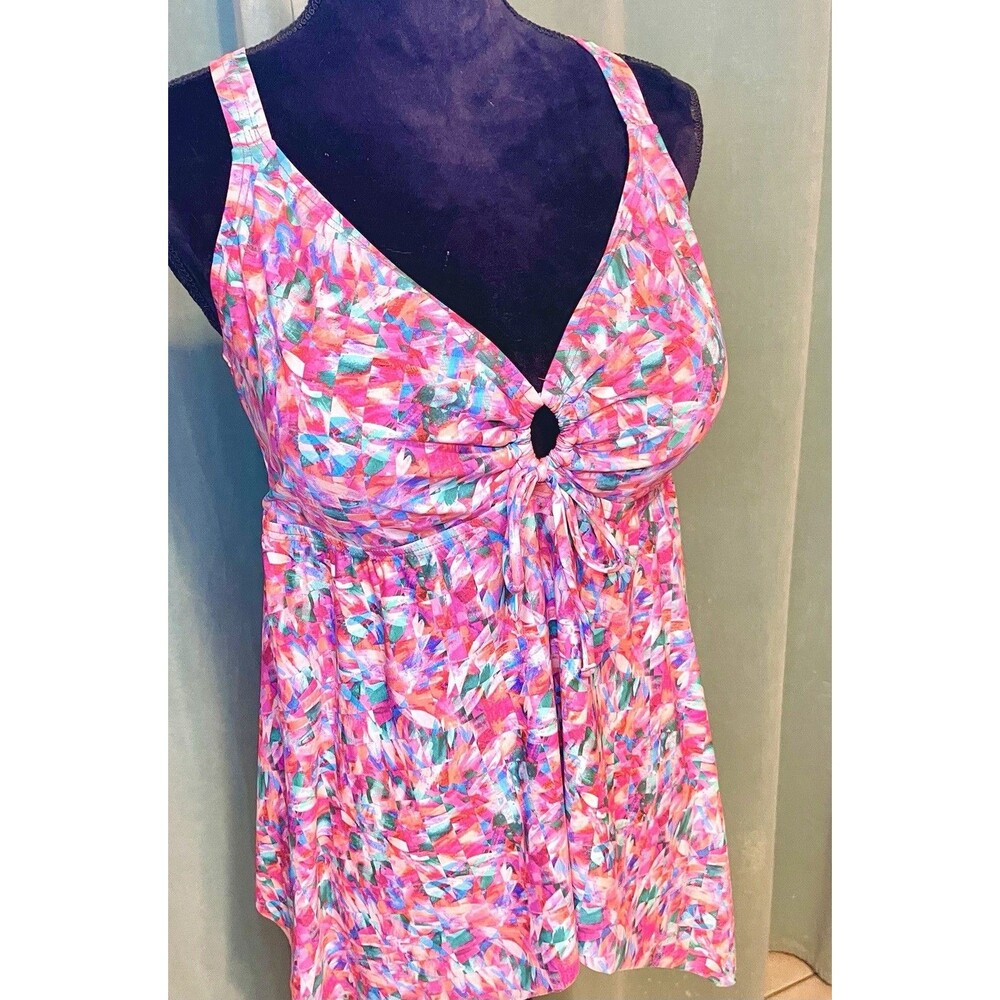 Sunsets IPANEMA Forever Pink Tankini Swim Top US 34D A Line Adjustable Straps - Picture 6 of 12